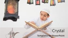 Presentation with ramadan - Amazing theme having eid - happy child ready for ramadan backdrop and a soft green colored foreground