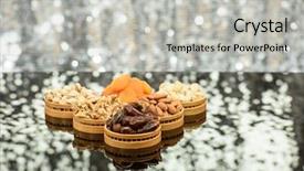  Presentation with eid - Beautiful PPT theme featuring eid and ramadan theme background with nuts against a silver glitter background backdrop and a light gray colored foreground