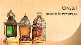  Presentation with lamps - Cool new PPT theme with eid and ramadan themed backgrounds backdrop and a blonde colored foreground