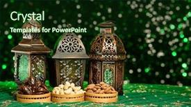  Presentation with green glitter - Colorful presentation design enhanced with themed backgrounds with traditional arabian backdrop and a wine colored foreground
