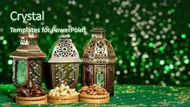  Presentation with green glitter - PPT theme having eid and ramadan themed backgrounds background and a forest green colored foreground