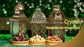  Presentation with green glitter - Cool new theme with eid and ramadan themed backgrounds backdrop and a tawny brown colored foreground
