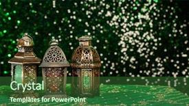  Presentation with green glitter - PPT layouts enhanced with themed backgrounds with traditional arabian background and a forest green colored foreground