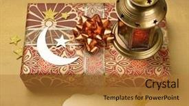 Presentation with eid mubarak - Cool new slides with eid gift set up display backdrop and a gold colored foreground