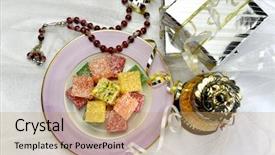  Presentation with eid mubarak - Slide deck featuring eid gift with sweet background and a coral colored foreground