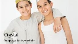  Presentation with arab - Cool new PPT theme with eid mubarak - happy arab boys backdrop and a lemonade colored foreground