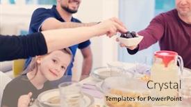  Presentation with eid mubarak - PPT theme enhanced with eid-mubarak-muslim-family-having background and a lemonade colored foreground