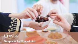  Presentation with eid mubarak - Presentation enhanced with eid-mubarak-muslim-family-having background and a coral colored foreground