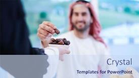  Presentation with feasting - Presentation having eid-mubarak-muslim-family-having background and a sky blue colored foreground