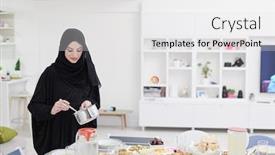  Presentation with family islamic - Presentation theme enhanced with eid-mubarak-muslim-family-having background and a white colored foreground