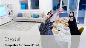  Presentation with feasting - Cool new presentation with eid-mubarak-muslim-family-having backdrop and a light gray colored foreground
