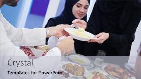  Presentation with family islamic - Presentation having eid-mubarak-muslim-family-having background and a light gray colored foreground