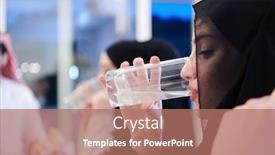  Presentation with eid mubarak - Presentation theme enhanced with eid-mubarak-muslim-family-having background and a coral colored foreground