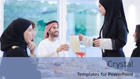  Presentation with feasting - Audience pleasing slides consisting of eid-mubarak-muslim-family-having backdrop and a light blue colored foreground