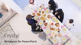  Presentation with family islamic - Slide deck consisting of eid-mubarak-muslim-family-having background and a lemonade colored foreground