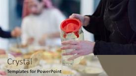  Presentation with eid mubarak - PPT theme having eid-mubarak-muslim-family-having background and a  colored foreground