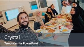  Presentation with family islamic - Theme consisting of eid-mubarak-muslim-family-having background and a tawny brown colored foreground