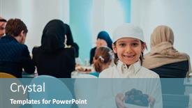  Presentation with eid - PPT layouts with eid-mubarak-muslim-family-having background and a teal colored foreground