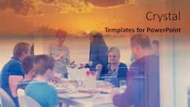  Presentation with family islamic - Beautiful presentation theme featuring eid-mubarak-muslim-people-praying backdrop and a red colored foreground