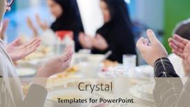  Presentation with feasting - Slide deck having eid-mubarak-muslim-people-praying background and a soft green colored foreground