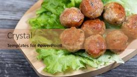  Presentation with dinner blue - Beautiful PPT theme featuring eid-mubarak-traditional-ramadan-iftar backdrop and a coral colored foreground