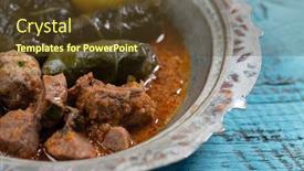  Presentation with eid mubarak - Cool new PPT theme with eid-mubarak-traditional-ramadan-iftar backdrop and a tawny brown colored foreground