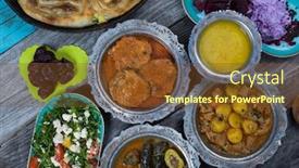  Presentation with eid mubarak - Audience pleasing PPT layouts consisting of eid-mubarak-traditional-ramadan-iftar backdrop and a tawny brown colored foreground