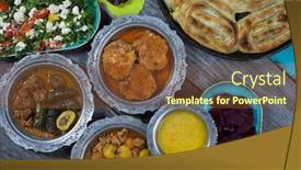  Presentation with kebab - Presentation theme consisting of eid-mubarak-traditional-ramadan-iftar background and a tawny brown colored foreground