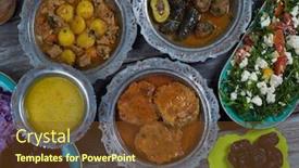  Presentation with eid mubarak - Amazing presentation theme having eid-mubarak-traditional-ramadan-iftar backdrop and a tawny brown colored foreground