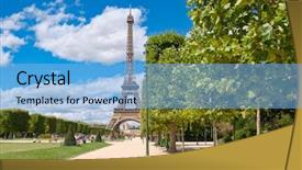  Presentation with eiffel tower - Slide set featuring eiffel tower and the champ background and a light blue colored foreground