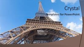  Presentation with eiffel tower paris france - Amazing presentation theme having eiffel tower as seen from below paris france backdrop and a light blue colored foreground