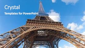  Presentation with eiffel tower paris france - Cool new presentation design with eiffel tower as seen from below paris france backdrop and a teal colored foreground