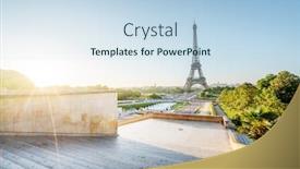  Presentation with eiffel tower paris france - Cool new slide set with eiffel-tower-at-sunrise-paris backdrop and a sky blue colored foreground