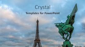  Presentation with eiffel tower paris france - Slides with eiffel-tower-at-sunrise background and a light blue colored foreground