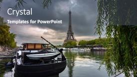  Presentation with eiffel tower paris france - Presentation theme enhanced with eiffel-tower-by-the-seine background and a  colored foreground