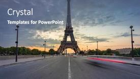  Presentation with notre dame de paris france - PPT theme with eiffel-tower-by-the-seine background and a  colored foreground