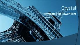  Presentation with eiffel tower - Presentation featuring eiffel-tower-closeup-view background and a ocean colored foreground