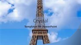  Presentation with eiffel tower - Presentation theme featuring eiffel-tower-during-a-beautiful background and a light blue colored foreground