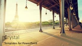  Presentation with eiffel tower paris france - Amazing PPT theme having eiffel-tower-from-bir-hakeim backdrop and a yellow colored foreground