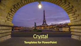  Presentation with eiffel tower paris france - Slide deck having eiffel tower from bir-hakeim background and a tawny brown colored foreground