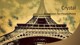  Presentation with eiffel tower paris france - Amazing PPT theme having eiffel tower in paris france backdrop and a yellow colored foreground
