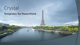  Presentation with eiffel tower paris france - Presentation design consisting of eiffel-tower-in-paris-france background and a light blue colored foreground