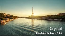  Presentation with eiffel tower paris france - Colorful presentation design enhanced with eiffel-tower-in-paris-france backdrop and a dark gray colored foreground
