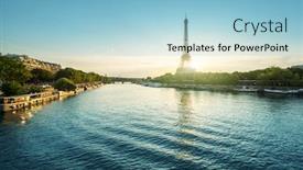  Presentation with eiffel tower paris france - Colorful presentation theme enhanced with eiffel-tower-in-paris-france backdrop and a light blue colored foreground