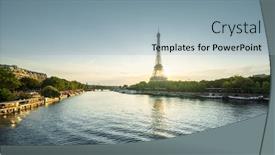  Presentation with eiffel tower paris france - Presentation theme with eiffel-tower-in-paris-france background and a light blue colored foreground