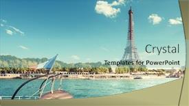  Presentation with eiffel tower paris france - Presentation design consisting of eiffel-tower-in-paris-france background and a light blue colored foreground