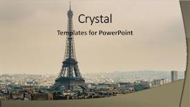  Presentation with paris france war - Colorful presentation enhanced with eiffel tower in paris france backdrop and a soft green colored foreground