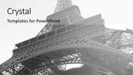  Presentation with eiffel tower paris france - Colorful presentation theme enhanced with eiffel tower in paris france black and white image backdrop and a white colored foreground