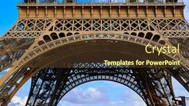  Presentation with eiffel tower paris france - Amazing presentation theme having eiffel tower in paris under blue sunny sky at france backdrop and a tawny brown colored foreground