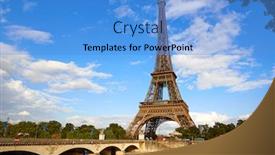  Presentation with eiffel tower paris france - Slide deck enhanced with eiffel tower in paris under blue sunny sky at france background and a light blue colored foreground